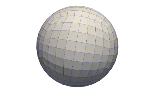 Example of the cubed-sphere mesh used by the next generation climate and weather forecasting code LFRic.