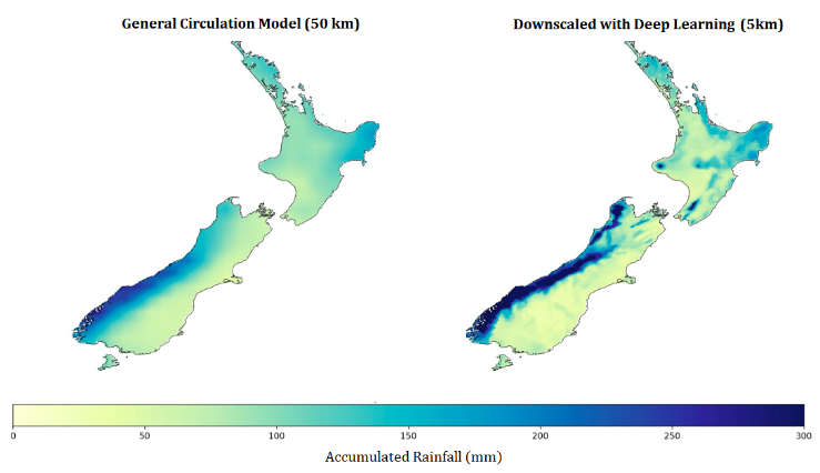 A screenshot of NIWA researcher Neelesh Rampal's deep learning model.