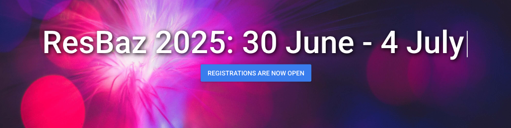 screenshot of the website banner of ResBaz 2025